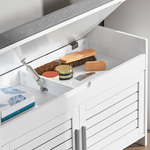 Rootz Shoe Storage Bench - Entryway Bench - Hallway Organizer - Adjustable Shelves - Extra Seating - Compact Design - 90cm x 50cm x 33cm