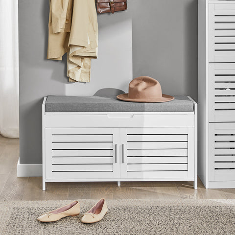 Rootz Shoe Storage Bench - Entryway Bench - Hallway Organizer - Adjustable Shelves - Extra Seating - Compact Design - 90cm x 50cm x 33cm