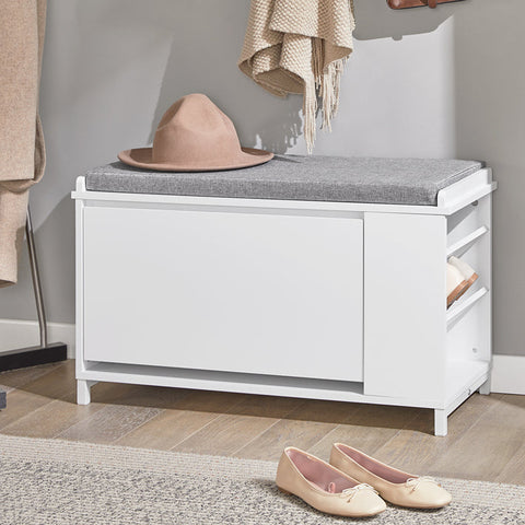 Rootz Shoe Cabinet with Bench - Shoe Organizer - Storage Bench - Comfortable Seating - Versatile Storage - Durable MDF and Metal Construction - 82cm x 53cm x 46cm