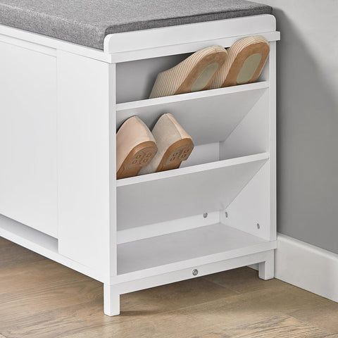 Rootz Shoe Cabinet with Bench - Shoe Organizer - Storage Bench - Comfortable Seating - Versatile Storage - Durable MDF and Metal Construction - 82cm x 53cm x 46cm