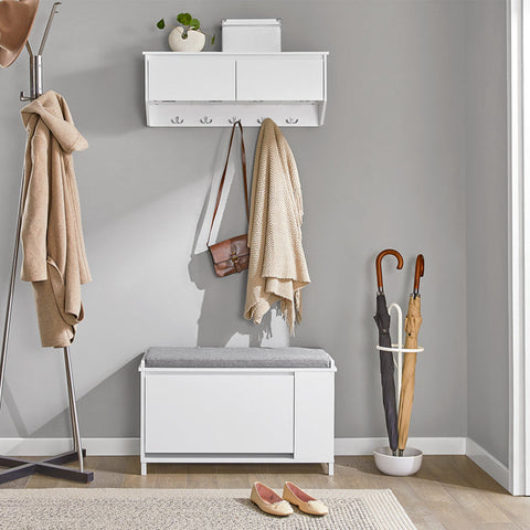 Rootz Shoe Cabinet with Bench - Shoe Organizer - Storage Bench - Comfortable Seating - Versatile Storage - Durable MDF and Metal Construction - 82cm x 53cm x 46cm