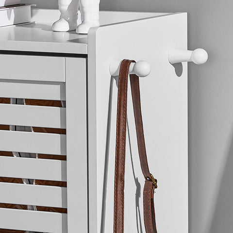 Rootz Shoe Cabinet Tipper - Shoe Organizer - Shoe Storage - 3 Flaps Design - Stylish Hooks - Versatile Combination - 55cm x 112cm x 30cm