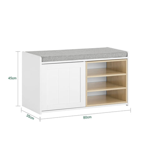 Rootz Shoe Bench - Storage Bench - Shoe Rack - Adjustable Shelf - Space-Saving Design - Felt Floor Protectors - 80cm x 45cm x 35cm