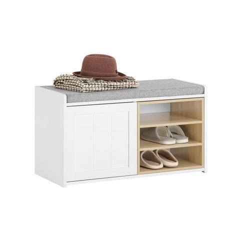 Rootz Shoe Bench - Storage Bench - Shoe Rack - Adjustable Shelf - Space-Saving Design - Felt Floor Protectors - 80cm x 45cm x 35cm