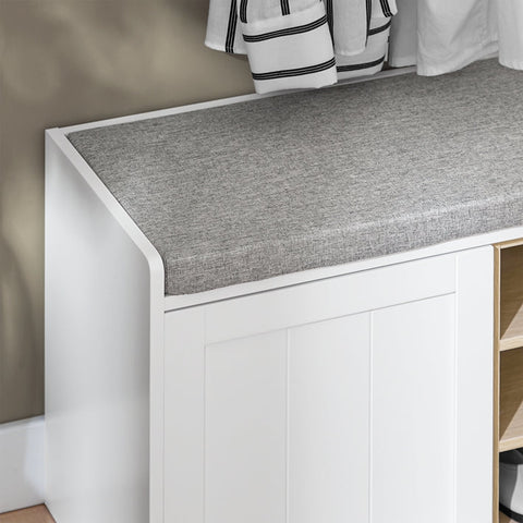 Rootz Shoe Bench - Storage Bench - Shoe Rack - Adjustable Shelf - Space-Saving Design - Felt Floor Protectors - 80cm x 45cm x 35cm