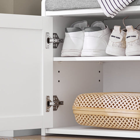 Rootz Shoe Bench - Storage Bench - Shoe Rack - Adjustable Shelf - Space-Saving Design - Felt Floor Protectors - 80cm x 45cm x 35cm