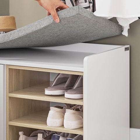 Rootz Shoe Bench - Storage Bench - Shoe Rack - Adjustable Shelf - Space-Saving Design - Felt Floor Protectors - 80cm x 45cm x 35cm