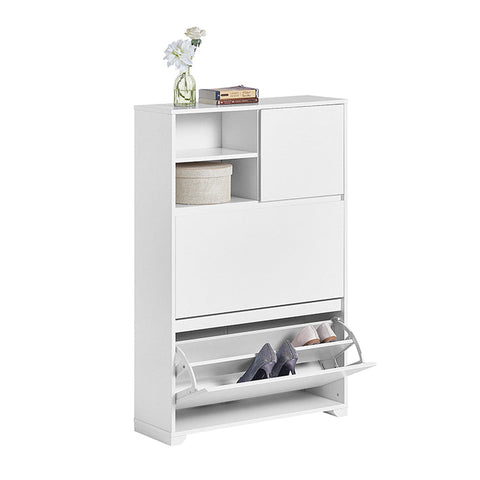 Rootz Shoe Cabinet Tipper - Shoe Organizer - Shoe Storage - Space-Saving Design - Wall-Mountable - Versatile Storage - 71cm x 118cm x 24cm