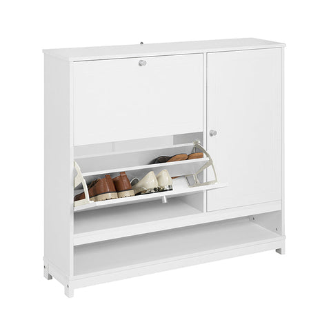 Rootz Shoe Cabinet with 2 Flaps - Shoe Tipper - Shoe Dresser - Versatile Storage - Space-Saving Design - Organized Entryway - MDF and Pine Construction - 102cm x 96cm x 24cm