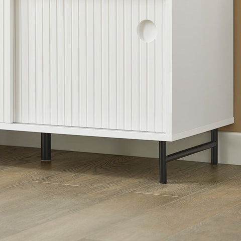 Rootz Shoe Bench - Entryway Bench - Storage Organizer - Adjustable Shelves - Dust-Free Sliding Doors - Durable MDF and Metal - 85cm x 49cm x 37cm
