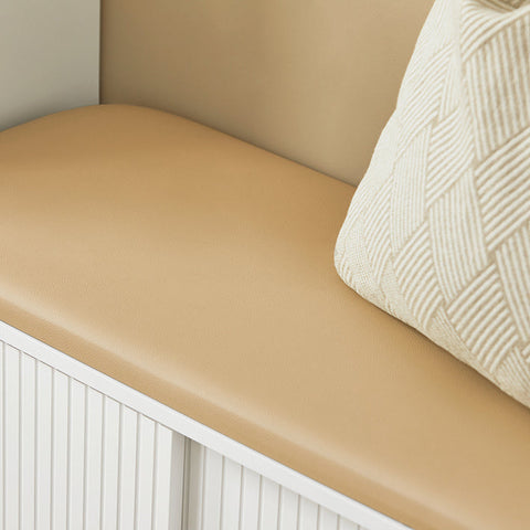 Rootz Shoe Bench - Entryway Bench - Storage Organizer - Adjustable Shelves - Dust-Free Sliding Doors - Durable MDF and Metal - 85cm x 49cm x 37cm