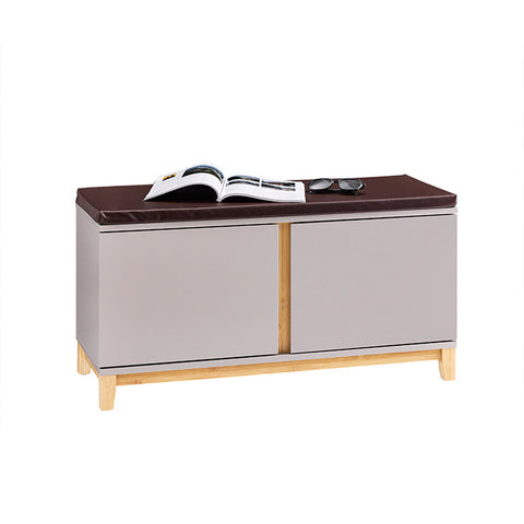 Rootz Storage Bench - Entryway Organizer - Shoe Cabinet - Adjustable Shelves - Comfortable Cushion - 90 x 34 x 47 cm