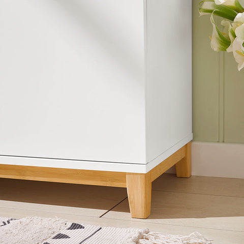 Rootz Shoe Bench with Cushioned Seat - Entryway Bench - Storage Organizer - Adjustable Shelves - Durable Bamboo Frame - 90cm x 46cm x 34cm