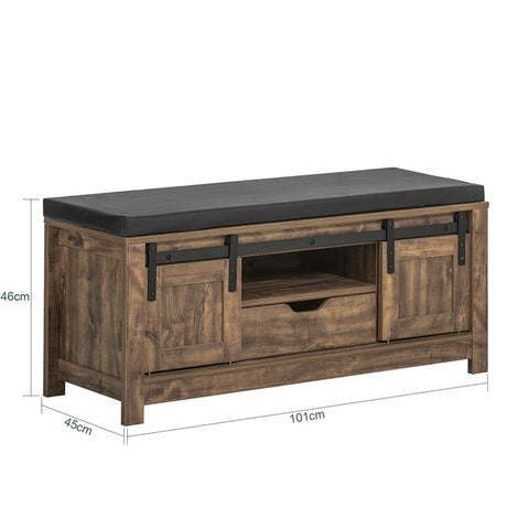 Rootz Shoe Storage Bench - Entryway Organizer - Shoe Cabinet - Adjustable Shelves - Comfortable Cushion - Versatile Use - 101cm x 46cm x 45cm