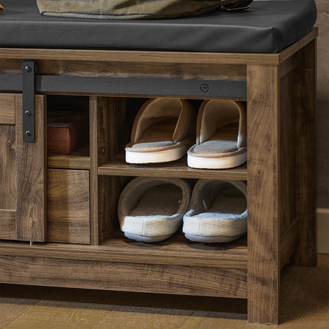 Rootz Shoe Storage Bench - Entryway Organizer - Shoe Cabinet - Adjustable Shelves - Comfortable Cushion - Versatile Use - 101cm x 46cm x 45cm