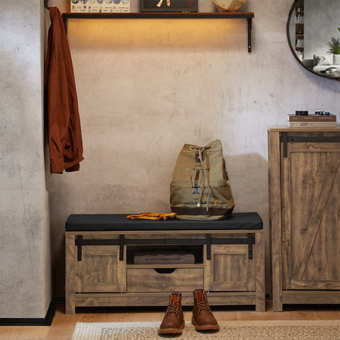 Rootz Shoe Storage Bench - Entryway Organizer - Shoe Cabinet - Adjustable Shelves - Comfortable Cushion - Versatile Use - 101cm x 46cm x 45cm