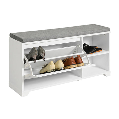 Rootz Shoe Bench with Storage - Shoe Tipper - Entryway Bench - Cushioned Seat - Scratch Protection - Versatile Storage - 90cm x 46cm x 24cm