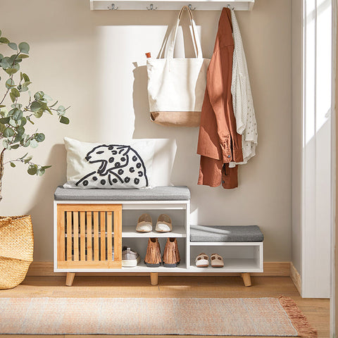 Rootz Shoe Storage Bench - Sitting Chest of Drawers - Shoe Rack - Ideal for Families - Space-Saving - Sturdy Design - 101cm x 46cm x 35cm
