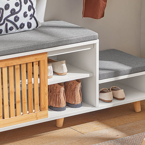 Rootz Shoe Storage Bench - Sitting Chest of Drawers - Shoe Rack - Ideal for Families - Space-Saving - Sturdy Design - 101cm x 46cm x 35cm