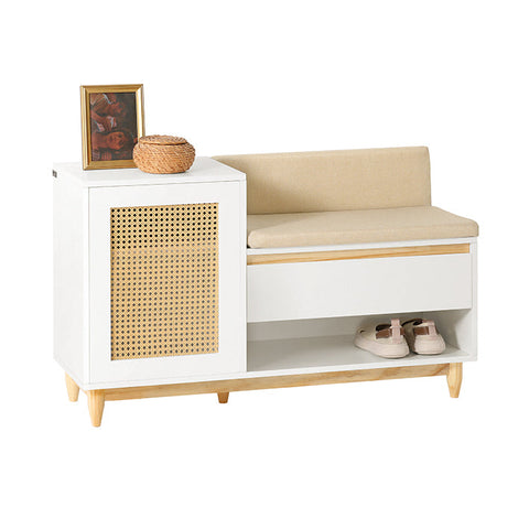 Rootz Shoe Cabinet with Bench - Entryway Organizer - Storage Unit - MDF and Pine Construction - Adjustable Shelf - Mold Protection - Comfortable Seating - 100cm x 60cm x 35cm