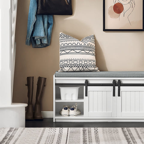 Rootz Shoe Bench - Storage Bench - Entryway Organizer - 200kg Load Capacity - 90x46x35cm