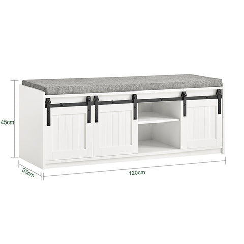 Rootz Modern Shoe Bench - Entryway Bench - Storage Organizer - MDF Construction - High Load Capacity 200kg - Spacious with 6 Compartments - 120cm x 45cm x 35cm