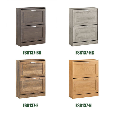 Rootz Shoe Cabinet with 2 Flaps - Shoe Organizer - Shoe Storage - Wall Secure Tilt Lock - Multi-Functional Top Plate - Space-Saving Design - 60cm x 79cm x 23cm