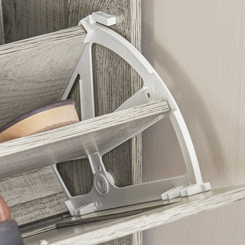 Rootz Shoe Cabinet with Tilt Lock - Shoe Organizer - Shoe Storage - Wall Secure - Multi-Functional Top Plate - 60cm x 79cm x 23cm