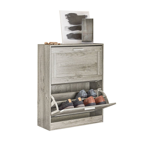 Rootz Shoe Cabinet with Tilt Lock - Shoe Organizer - Shoe Storage - Wall Secure - Multi-Functional Top Plate - 60cm x 79cm x 23cm