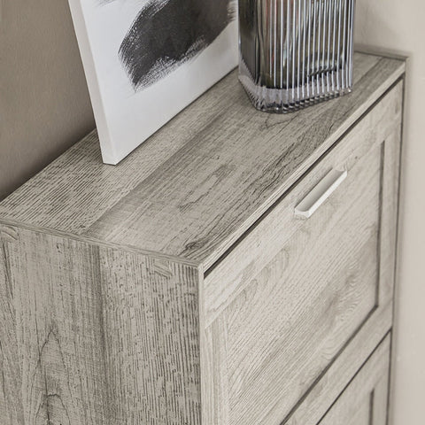 Rootz Shoe Cabinet with Tilt Lock - Shoe Organizer - Shoe Storage - Wall Secure - Multi-Functional Top Plate - 60cm x 79cm x 23cm