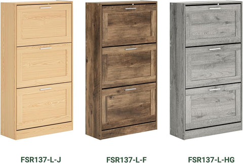 Rootz Modern Shoe Cabinet - Shoe Tipper - Shoe Dresser - Space-Saving Design - Wall Secure Tilt Lock - Ideal for Entryways - 60cm x 115cm x 23cm