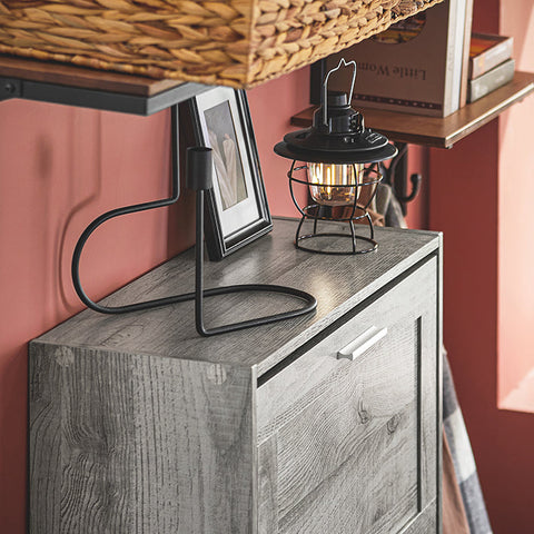 Rootz Modern Shoe Cabinet - Shoe Tipper - Shoe Dresser - Space-Saving Design - Wall Secure Tilt Lock - Ideal for Entryways - 60cm x 115cm x 23cm