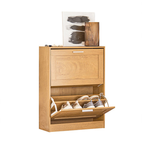 Rootz Shoe Cabinet with Tilt Lock - Shoe Tipper - Shoe Dresser - Wall Secure - Multi-Storage - MDF & PB Material - 60cm x 79cm x 23cm