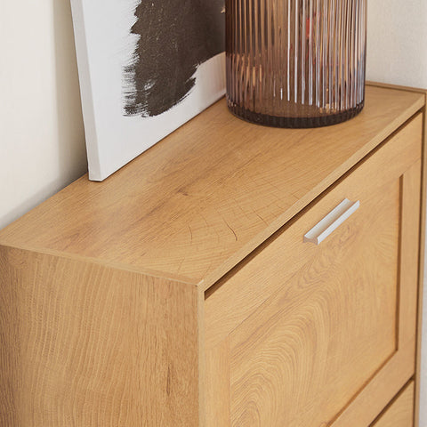 Rootz Shoe Cabinet with Tilt Lock - Shoe Tipper - Shoe Dresser - Wall Secure - Multi-Storage - MDF & PB Material - 60cm x 79cm x 23cm