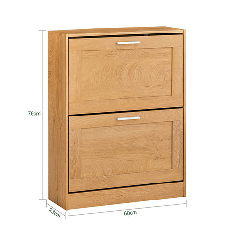 Rootz Shoe Cabinet with Tilt Lock - Shoe Tipper - Shoe Dresser - Wall Secure - Multi-Storage - MDF & PB Material - 60cm x 79cm x 23cm