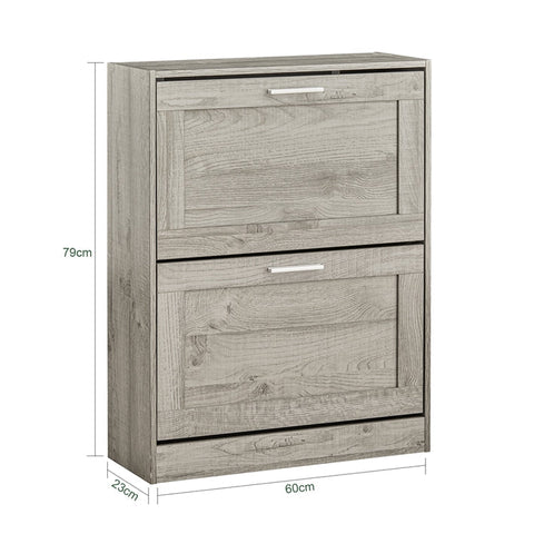 Rootz Shoe Cabinet with Tilt Lock - Shoe Organizer - Shoe Storage - Wall Secure - Multi-Functional Top Plate - 60cm x 79cm x 23cm