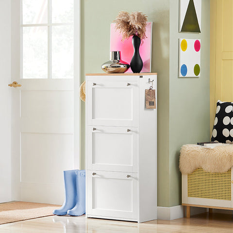 Rootz Modern Shoe Cabinet - Shoe Organizer - Shoe Storage - Space-Saving Design - Wall-Mountable - Sturdy Build - 59cm x 116cm x 26cm