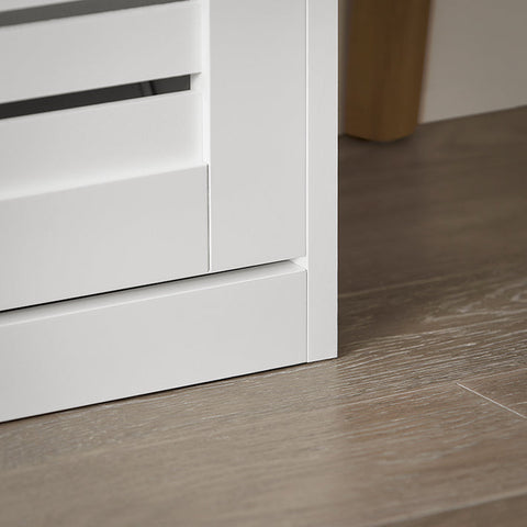 Rootz Shoe Cabinet with 6 Flaps - Shoe Tipper - Shoe Dresser - Versatile Storage - Space-Saving Design - Easy Assembly - White - 115cm x 112cm x 30cm