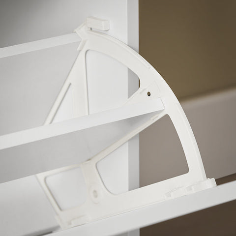 Rootz Shoe Cabinet with 6 Flaps - Shoe Tipper - Shoe Dresser - Versatile Storage - Space-Saving Design - Easy Assembly - White - 115cm x 112cm x 30cm