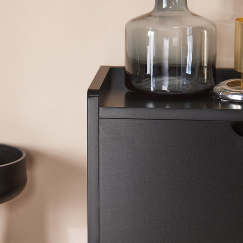 Rootz Shoe Tipper Cabinet - Shoe Organizer - Shoe Storage - Space-Saving Design - Versatile Storage - Enhanced Stability - Black MDF and Metal - 50cm x 129cm x 19cm
