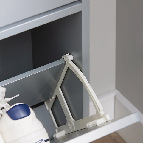 Rootz Shoe Tipper Cabinet - Shoe Storage Organizer - Shoe Dresser - Space-Saving Design - Versatile Storage - Enhanced Stability - Light Gray - 50cm x 90cm x 19cm