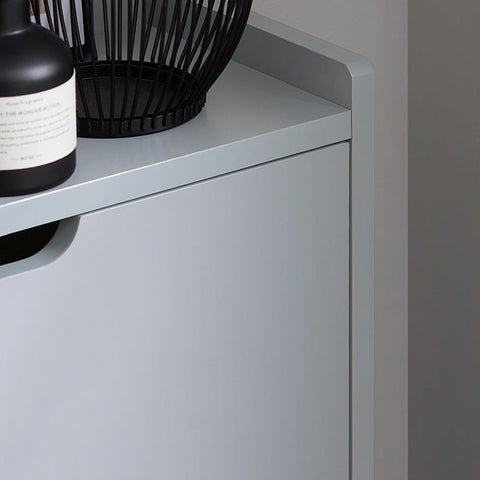 Rootz Shoe Tipper Cabinet - Shoe Storage Organizer - Shoe Dresser - Space-Saving Design - Versatile Storage - Enhanced Stability - Light Gray - 50cm x 90cm x 19cm