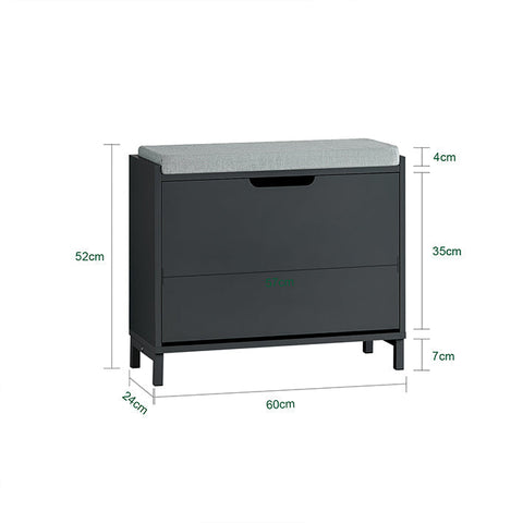 Rootz Shoe Cabinet - Shoe Storage - Entryway Organizer - Space-Saving Design - 60x52x24cm