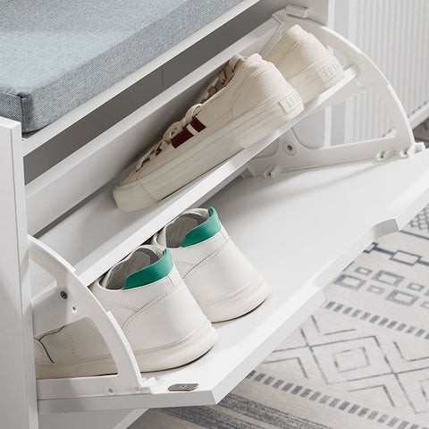 Rootz Entryway Shoe Cabinet - Shoe Storage - Shoe Organizer - Space-Saving Design - 60x52x24cm