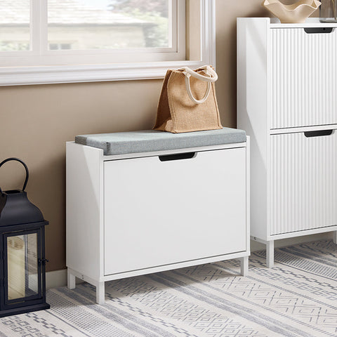 Rootz Entryway Shoe Cabinet - Shoe Storage - Shoe Organizer - Space-Saving Design - 60x52x24cm