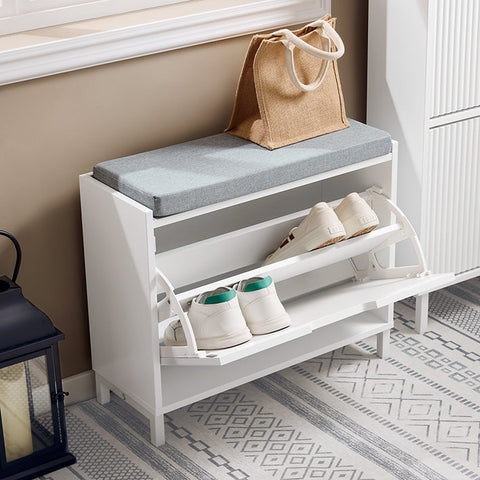 Rootz Entryway Shoe Cabinet - Shoe Storage - Shoe Organizer - Space-Saving Design - 60x52x24cm