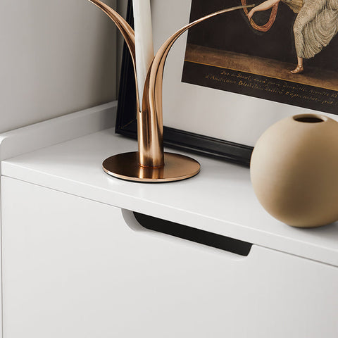 Rootz Shoe Cabinet with 2 Flaps - Shoe Tipper - Shoe Dresser - Space-Saving Design - Versatile Storage - Enhanced Stability - White - 50cm x 91cm x 19cm