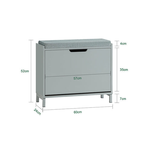 Rootz Shoe Storage Cabinet - Shoe Organizer - Shoe Rack - Space-saving Design - Dimensions: 60x52x24cm - Holds Up to 113kg