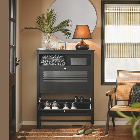 Rootz Shoe Storage Cabinet - Shoe Organizer - Shoe Rack - Wall Mountable Stability - 80x108x25cm