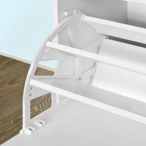 Rootz Shoe Bench with Shoe Rack - Shoe Tipper - Shoe Cabinet - Padded Seat - Space Saving - Rubber Feet for Stability - W60 x D30 x H48 cm